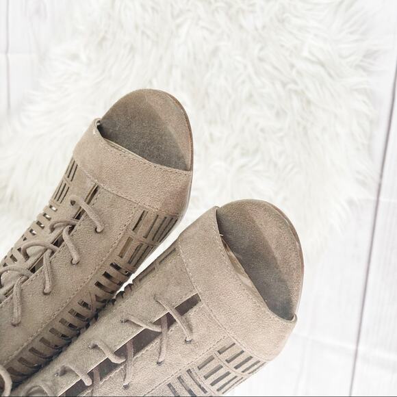 Sam Edelman Women's Rocco Cutout Lace Up Suede Brown Sandals Size 7.5 - Picture 5 of 8